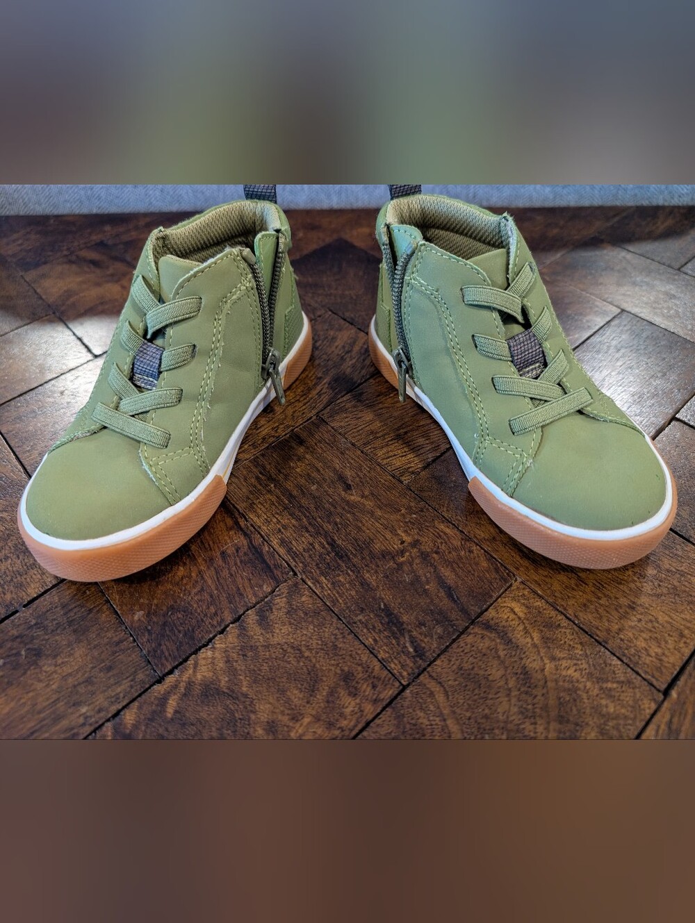 Cat & Jack Toddler Olive Green Dino High-Top Sneakers 8c